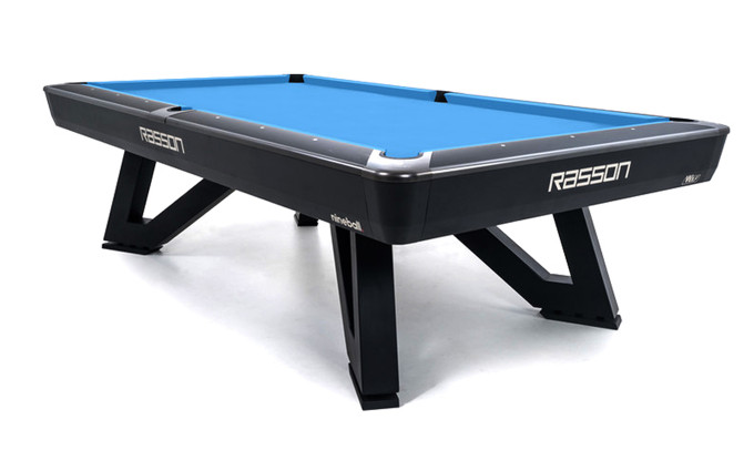 Стол / пул "Rasson Wolf" 9 ф (черный, сланец 25 мм) в комплекте с плитой, аксессуары + сукно